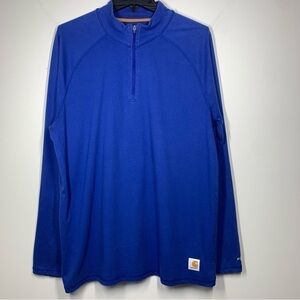 Carhartt Force Komatsu Blue
Lightweight 1/4 Quarter Zip Long
Sleeve Shirt Large